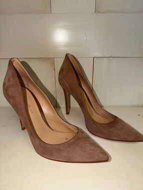 Gianvito Rossi Tan Suede Pointed-Toe 4” Stiletto Pumps 37.5